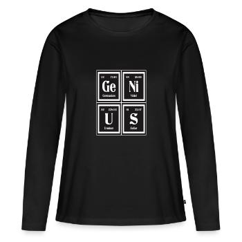 Genius | Periodensystem der Elemente - Frauen Premium Bio Langarmshirt - Schwarz - Vorne - Julia (174cm)
