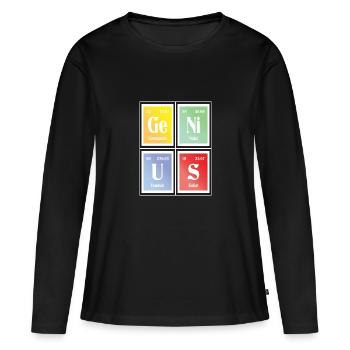 Genius | Periodensystem der Elemente - Frauen Premium Bio Langarmshirt - Schwarz - Vorne - Julia (174cm)