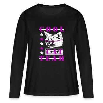 L’équipe Colles Cat - T-shirt manches longues Premium bio Femme - noir - Devant - Julia (174cm)