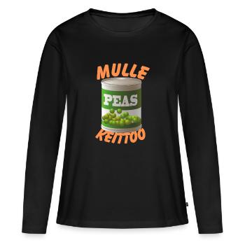 Soupe Mulle - T-shirt manches longues Premium bio Femme - noir - Devant - Julia (174cm)