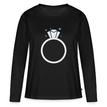 Diamant Ehering - Frauen Premium Bio Langarmshirt - Schwarz - Vorne - Julia (174cm)