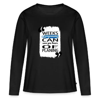 fun fathersday computer language awesome computers - Frauen Premium Bio Langarmshirt - Schwarz - Vorne - Julia (174cm)