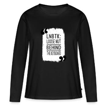 blague crypter masque anonyme programmation géniale - T-shirt manches longues Premium bio Femme - noir - Devant - Julia (174cm)