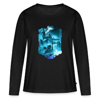 Computer-PC-Spieltechnologie Gamer-Gaming Modern - Frauen Premium Bio Langarmshirt - Schwarz - Vorne - Julia (174cm)