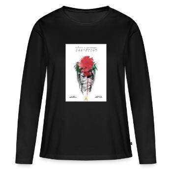 F6E48893 EC0C 4962 9E70 87BE05950BD3 - Frauen Premium Bio Langarmshirt - Schwarz - Vorne - Julia (174cm)