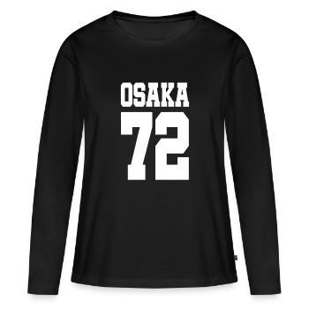 Osaka 72 - Ligue de football - Japon - Tokyo - Kobe - T-shirt manches longues Premium bio Femme - noir - Devant - Julia (174cm)