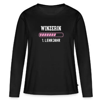 Winzerin Ausbildung 1 Lehrjahr erstes Berufsjahr - Frauen Premium Bio Langarmshirt - Schwarz - Vorne - Julia (174cm)