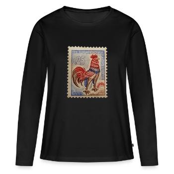 Frankreich - Frauen Premium Bio Langarmshirt - Schwarz - Vorne - Julia (174cm)