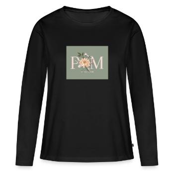 PM - Plant Mom - Frauen Premium Bio Langarmshirt - Schwarz - Vorne - Julia (174cm)