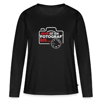 Jeder ist ein Fotograf bis Fotografen Fotograf - Frauen Premium Bio Langarmshirt - Schwarz - Vorne - Julia (174cm)