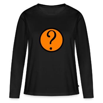 point d’interrogation symbole - T-shirt manches longues Premium bio Femme - noir - Devant - Julia (174cm)