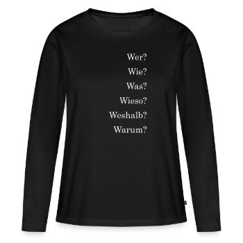 Qui, comment pourquoi pourquoi - T-shirt manches longues Premium bio Femme - noir - Devant - Julia (174cm)