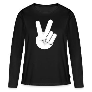 Love Freedom Peace Hope Sign of Hand - Women's Premium Organic Long Sleeve Shirt - black - Front - Julia (174cm)