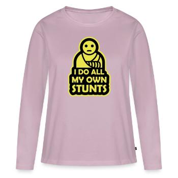 Toutes mes propres cascades - T-shirt manches longues Premium bio Femme - rose poudré - Devant - Julia (174cm)