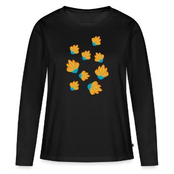 Flower Flower Plant - Women's Premium Organic Long Sleeve Shirt - black - Front - Julia (174cm)