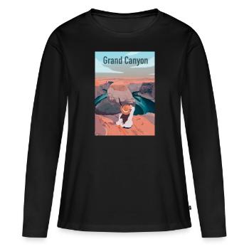 Grand canyon - T-shirt manches longues Premium bio Femme - noir - Devant - Julia (174cm)