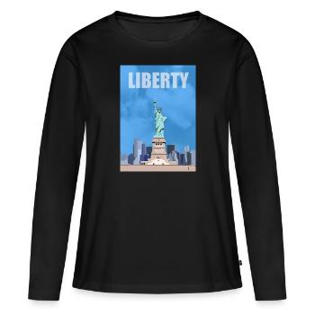 Statue of Liberty - Women's Premium Organic Long Sleeve Shirt - black - Front - Julia (174cm)