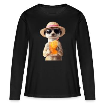 Erdmännchen - Frauen Premium Bio Langarmshirt - Schwarz - Vorne - Julia (174cm)