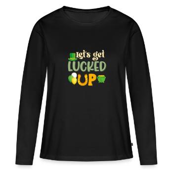 St Paddy’s St Patricksday St Patrick Day - T-shirt manches longues Premium bio Femme - noir - Devant - Julia (174cm)