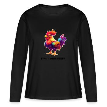 STRUT YOUR STUFF - Frauen Premium Bio Langarmshirt - Schwarz - Vorne - Julia (174cm)