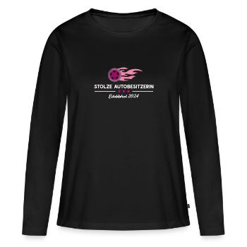 Stolze Autobesitzerin 2024 Führerschein Bestanden - Frauen Premium Bio Langarmshirt - Schwarz - Vorne - Julia (174cm)