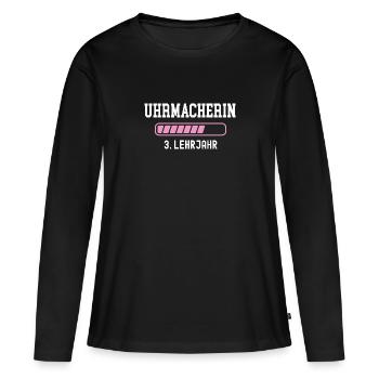 Uhrmacherin Ausbildung 3 Lehrjahr drittes Jahr - Frauen Premium Bio Langarmshirt - Schwarz - Vorne - Julia (174cm)