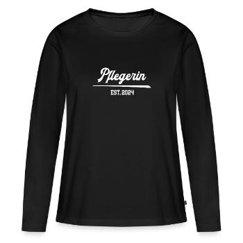 Pflegerin 2024 Beruf Pfleger Pflege Altenpflege 24 - Frauen Premium Bio Langarmshirt - Schwarz - Vorne - Julia (174cm)