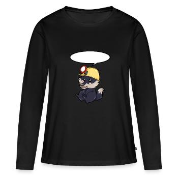 Loup mineur - T-shirt manches longues Premium bio Femme - noir - Devant - Julia (174cm)