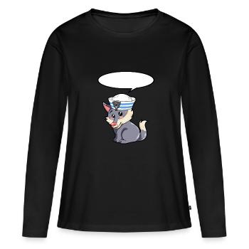Matelot Loup - T-shirt manches longues Premium bio Femme - noir - Devant - Julia (174cm)