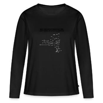 Où j’étais déjà ivre en chemise à colorier New York - T-shirt manches longues Premium bio Femme - noir - Devant - Julia (174cm)