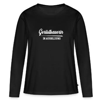 Gerüstbauerin Ausbildung Gerüstbauer Azubine Lehre - Frauen Premium Bio Langarmshirt - Schwarz - Vorne - Julia (174cm)