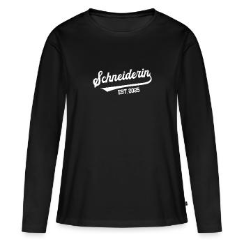 Schneiderin 2025 Ausbildung Beruf Schneider - Frauen Premium Bio Langarmshirt - Schwarz - Vorne - Julia (174cm)