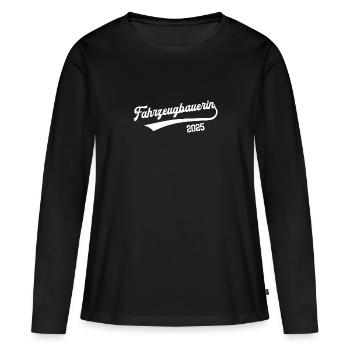 Fahrzeugbauerin 2025 Ausbildung Lehre Fahrzeugbau - Frauen Premium Bio Langarmshirt - Schwarz - Vorne - Julia (174cm)