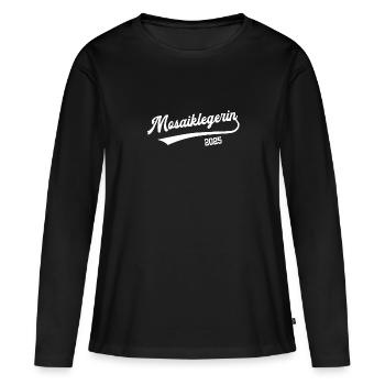 Mosaiklegerin 2025 Ausbildung Abschluß Mosaikleger - Frauen Premium Bio Langarmshirt - Schwarz - Vorne - Julia (174cm)
