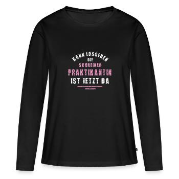 Schreiner Praktikantin Danke Praktikum Schreinerei - Frauen Premium Bio Langarmshirt - Schwarz - Vorne - Julia (174cm)