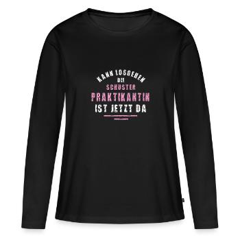 Schuster Praktikantin Danke Praktikum Schusterei - Frauen Premium Bio Langarmshirt - Schwarz - Vorne - Julia (174cm)