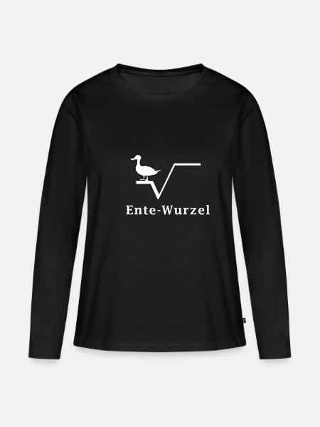 Ente Wurzel - Frauen Premium Bio Langarmshirt - Schwarz