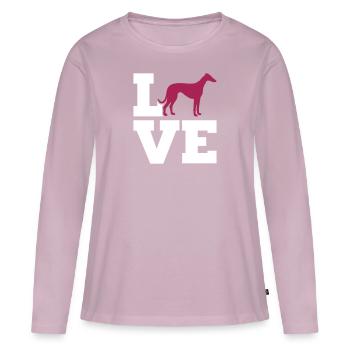 Whippet - Frauen Premium Bio Langarmshirt - Altrosa - Vorne - Julia (174cm)