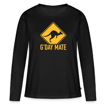 Australie - T-shirt manches longues Premium bio Femme - noir - Devant - Julia (174cm)