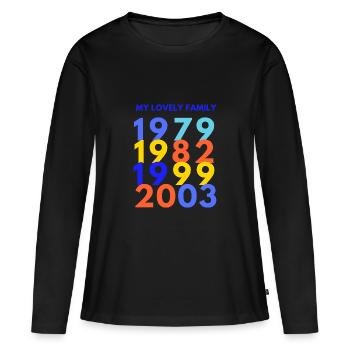 ma charmante famille .. en années - T-shirt manches longues Premium bio Femme - noir - Devant - Julia (174cm)