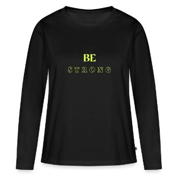 Be Strong 5 - T-shirt manches longues Premium bio Femme - noir - Devant - Julia (174cm)