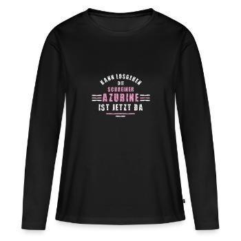 Schreiner Azubine Ausbildung Lehre Schreinerin - Frauen Premium Bio Langarmshirt - Schwarz - Vorne - Julia (174cm)