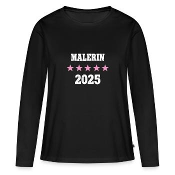 Malerin 2025 Neuer Job Arbeit Ausbildung Lehre - Frauen Premium Bio Langarmshirt - Schwarz - Vorne - Julia (174cm)