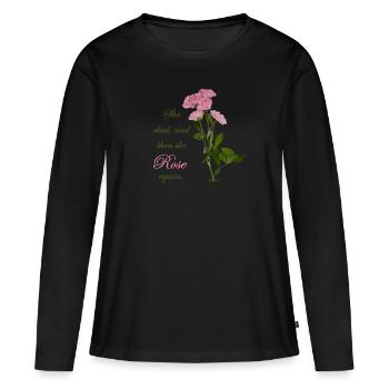 elle est morte, et puis elle est ressuscitée, NettsFetz - T-shirt manches longues Premium bio Femme - noir - Devant - Julia (174cm)