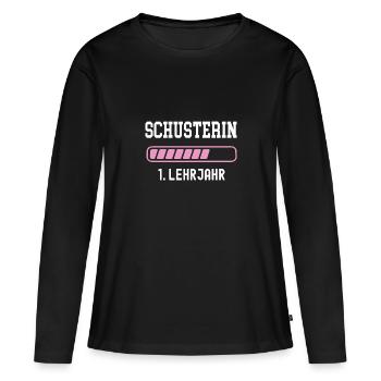Schusterin Ausbildung 1 Lehrjahr erstes Jahr Lehre - Frauen Premium Bio Langarmshirt - Schwarz - Vorne - Julia (174cm)