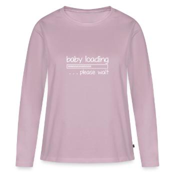 Baby loading, please wait - Frauen Premium Bio Langarmshirt - Altrosa - Vorne - Julia (174cm)