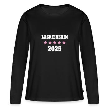 Lackiererin 2025 Neuer Job Arbeit Ausbildung Lehre - Frauen Premium Bio Langarmshirt - Schwarz - Vorne - Julia (174cm)
