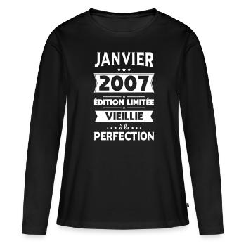 18th Birthday - January 2007 Perfection - Women's Premium Organic Long Sleeve Shirt - black - Front - Julia (174cm)