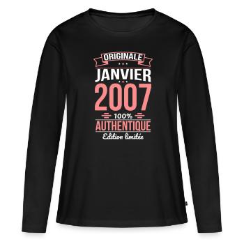 18th Birthday - Original - January 2007 - Women's Premium Organic Long Sleeve Shirt - black - Front - Julia (174cm)
