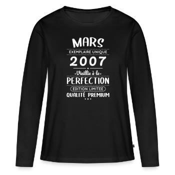 18th Birthday - March 2007 Perfection - Women's Premium Organic Long Sleeve Shirt - black - Front - Julia (174cm)
